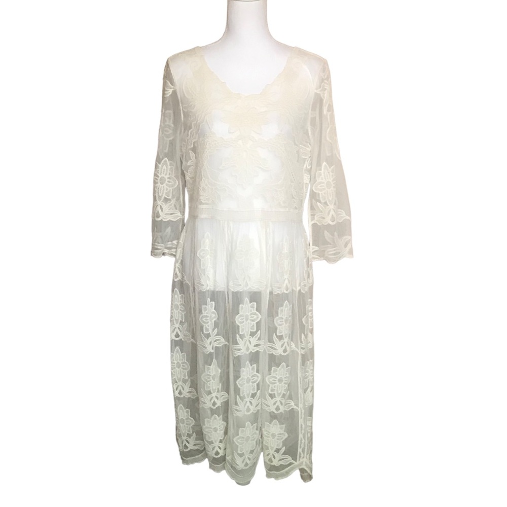 Sundance Cream Mesh Lace Overlay